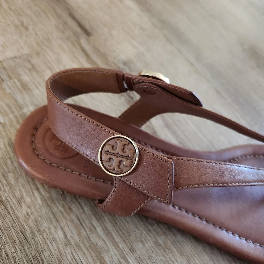 Tory Burch Brown Leather Minnie Convertible Sandals Size 7